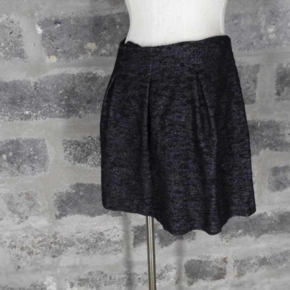 THEORY sz 10 black tweed pleated mini skirt - Image 3 of 4