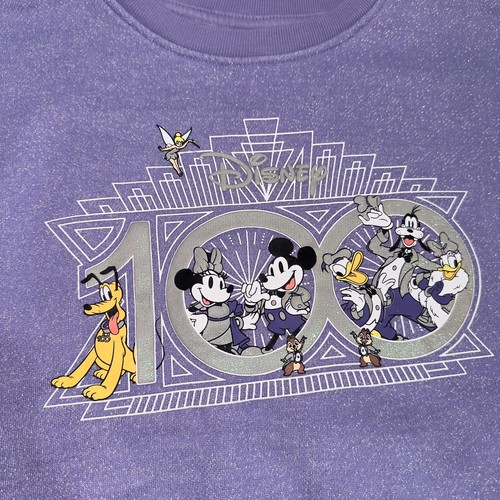 Disney Parks Girls 100th Anniversary Mickey Mouse & Friends Glitter Sweatshirt 7 - Picture 5 of 6