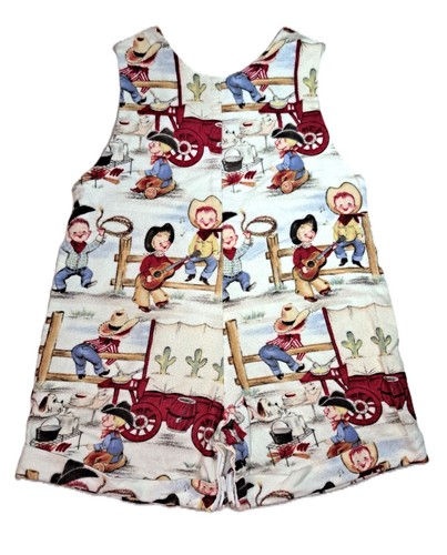 Boys HOLLYWOOD BABY vtg cowboy kids romper 24M 2T western outfit monogram Jack - Picture 5 of 6
