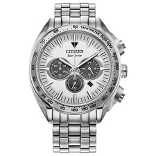 Citizen Eco-Drive Carson Men's Chronograph Calendar Silver Watch 43MM CA4540-54A
