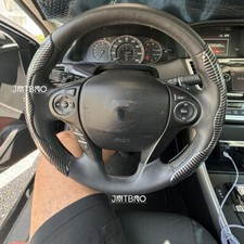 2x Carbon Fiber Style Abs Car Steering Wheel Booster Cover Non-slip For Honda