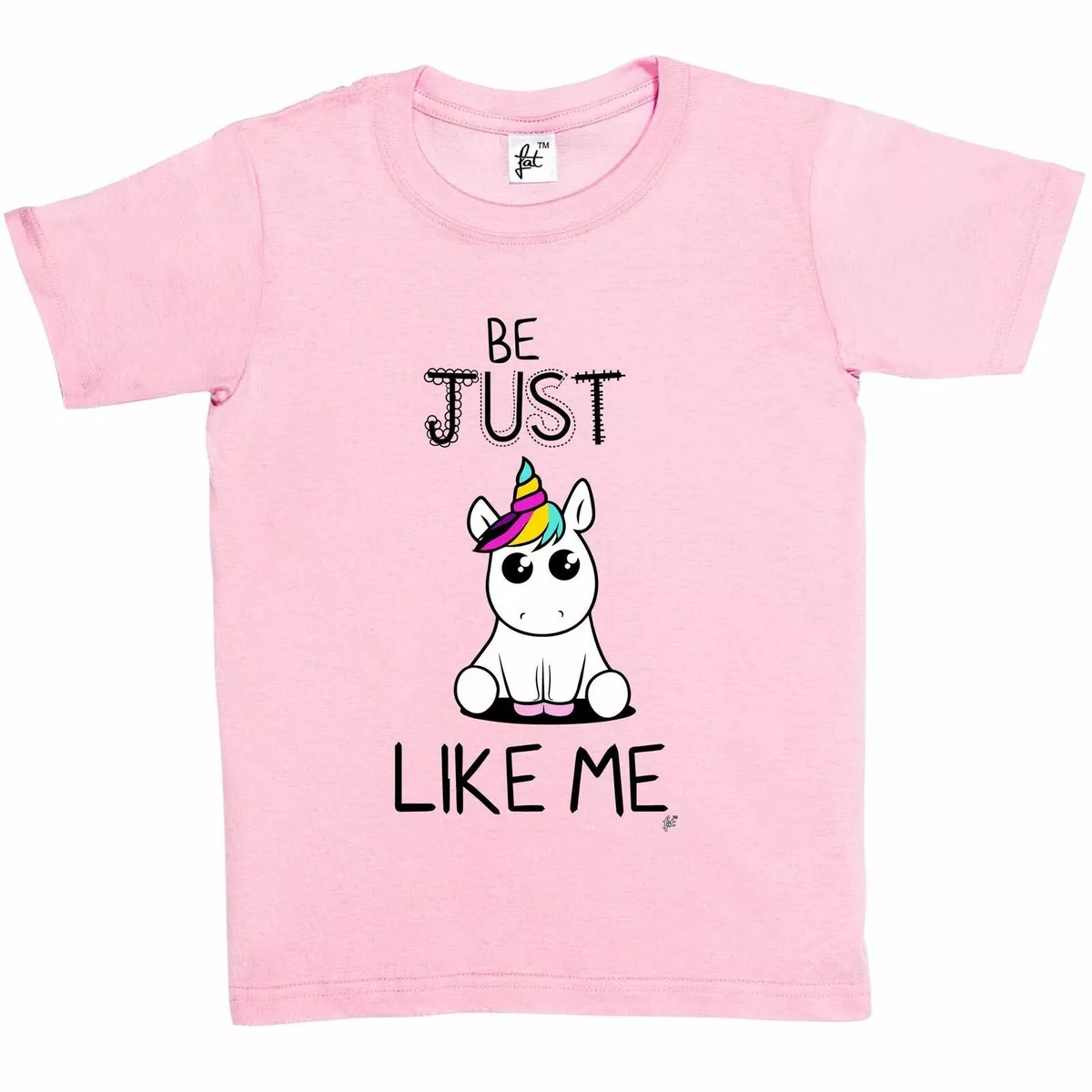 Be Just Like Me Cute Big Eye Unicorn Kids Girls T-Shirt