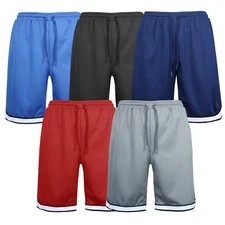 Men's Moisture Wicking Performance Basic Mesh Shorts Gym Activewear Colors S-3XL