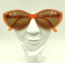 Vintage Diane Capt DC11 Orange Peach Oval Sunglasses France FRAMES ONLY