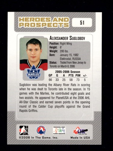2006-07 In The Game Heroes and Prospects Base Hockey Cards #5-149 You Pick - Picture 49 of 173