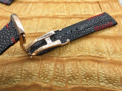 Correa de reloj de cuero raya pulido de 24 mm/20 mm cuero exótico - Imagen 7 de 10