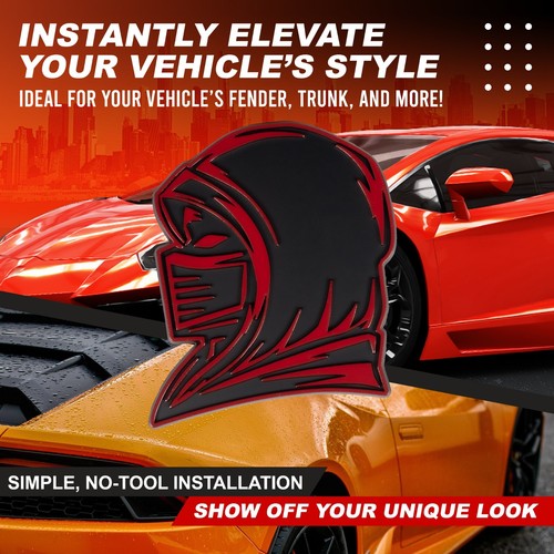 Ninja Emblem Custom Badge 3D Decal Sticker Car Truck SUV Red - Picture 5 of 6