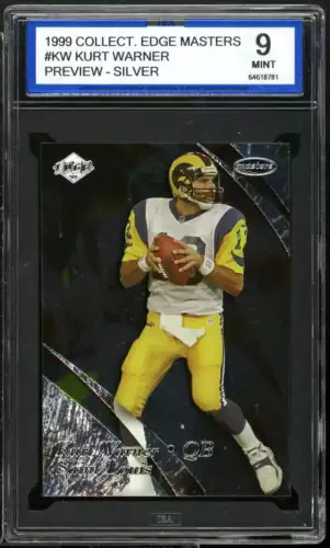 Kurt Warner RC 1999 Collector's Choice Edge Masters Prev Silver ISA 9 MINT
