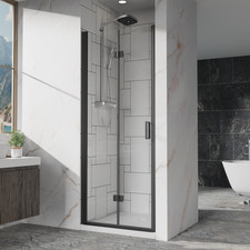 Shower Door W 6mm Tempered Glass Swing Shower Panel  Reversible Installation