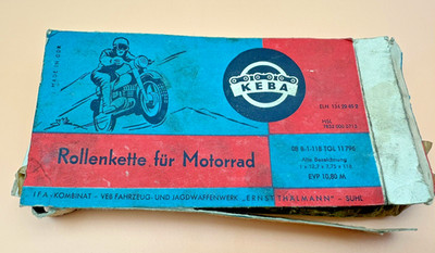 DDR MZ Rollenkette für Motorrad / KEBA 1x12,7x7,75x118 - Gefettet in OVP / NEU