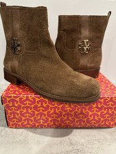 Tory Burch Aliana Brown Suede Ankle Bootie Ro...