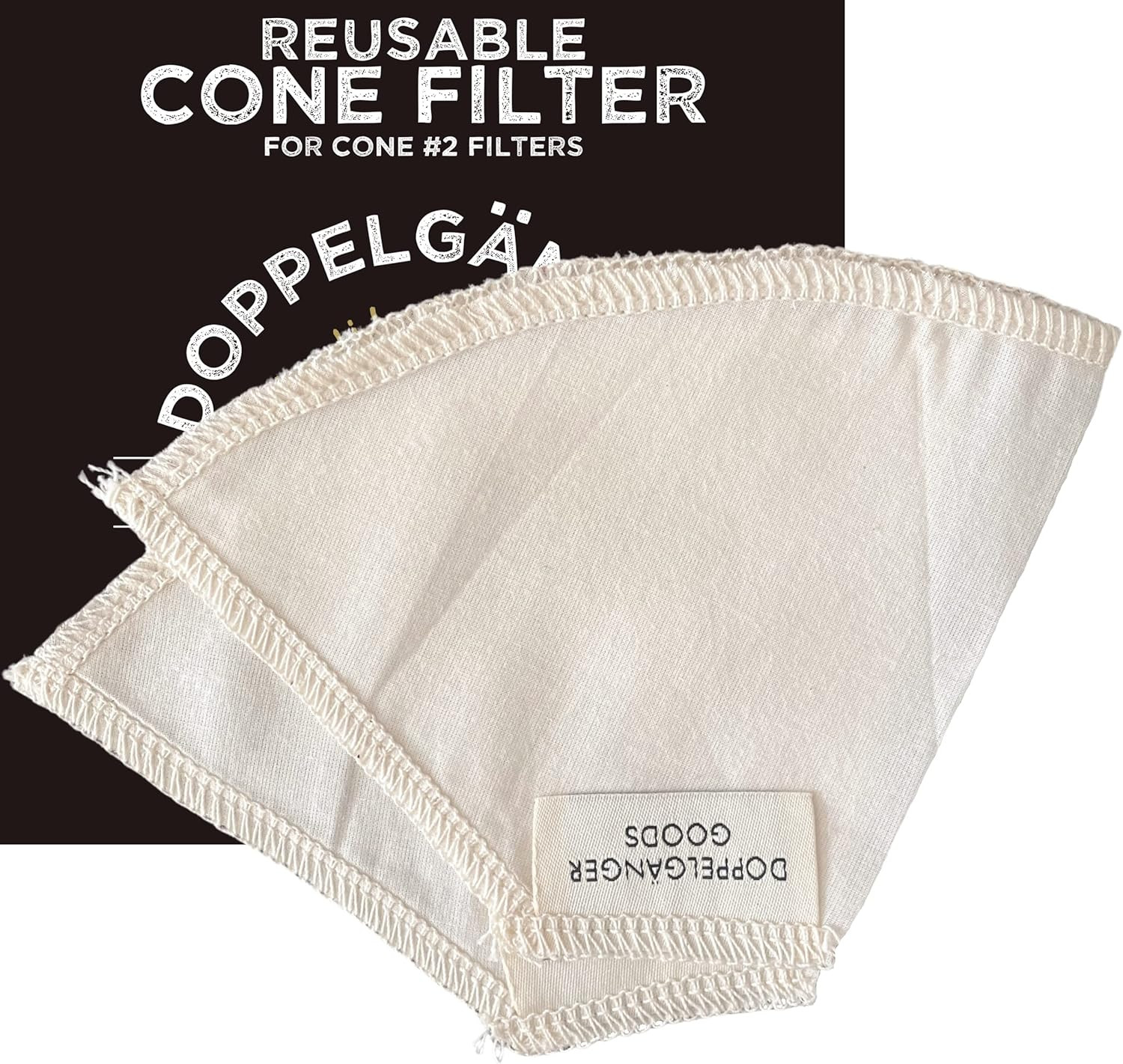 Reusable Organic Cotton Coffee Filters - 2-Pack for Pour Over & Drippers