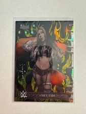 2025 Topps Chrome WWE x Cactus Jack Cora Jade #73 Black and Yellow Refractor 