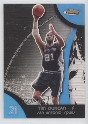 2007-08 Topps Finest Blue Refractor /199 Tim Duncan #21 HOF 2p6