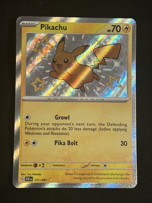 Pokemon TCG: Paldean Fates: 131/091: Pikachu Baby Shiny Holo Rare NM