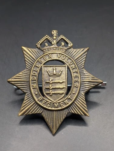 Middlesex Volunteer Regiment Cap Badge WW1 Antique British Army Military