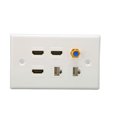 6 Port HDMI Wallplatte F Typ Cat6 Network AV Outlet für Heimkino
