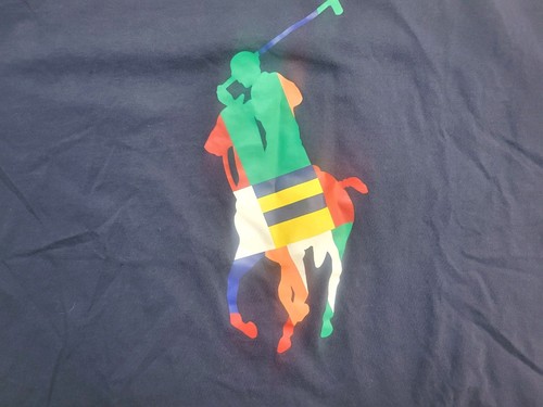 Polo Ralph Lauren Big Pony Colorblock T Shirt Size M Multicolor Retro Style - Picture 2 of 6