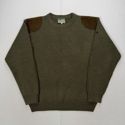 Hoggs of Fife Field Pro Melrose Jagdpullover Grün Wollmischung Pullover Herren M