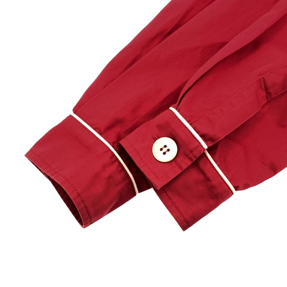 Blusa Miu 16AW Bordada Reunida MK1188 Roja 40 Usada MESC-0 Foto 4 de 4