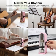 Wind Up Metronome for Music, 40-208 BPM, 5 Rhythms, Beginner Friendly
