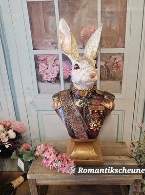 General Kaninchen Hase Ostern 23x16x50cm Clayre & Eef Osterhase Weiß patiniert