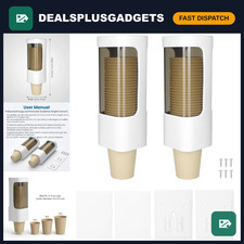 Wall Mounted Paper Cup Dispenser Set -2 Pack, Fits 4-5 oz Cups, Visible Capacity