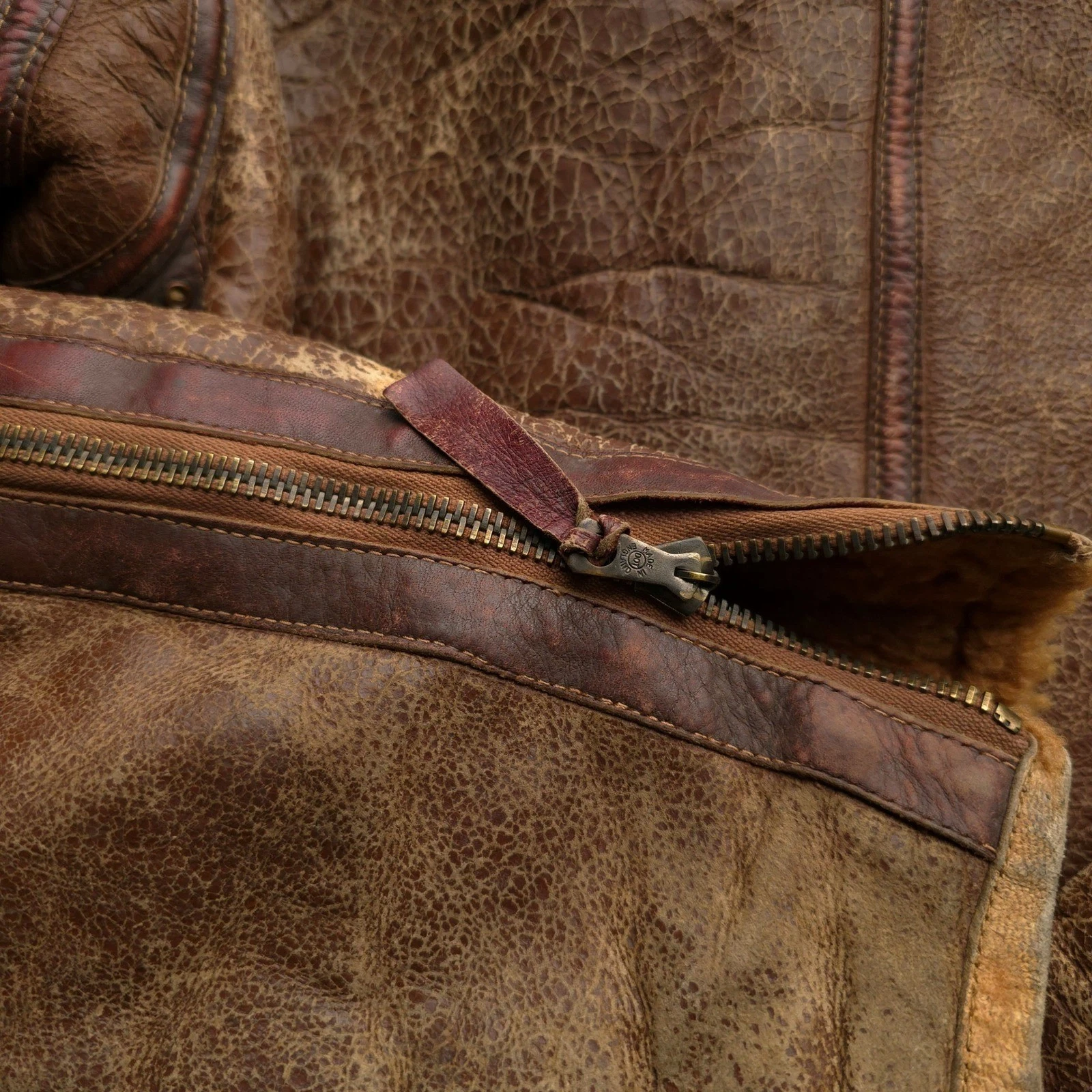 Vintage 1930s Brown Irvin Flight Jacket 40 WW2 RAF Shearling Sheepskin image 17