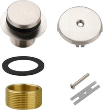 Brushed Nickel Bathtub Drain Tip-Toe Single Hole,Welsan Tub Drain Trim Set