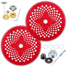 2pc/Set 10" x 80T Weed Eater Peplace Carbide Tip Brush Blades For Cutter Trimmer