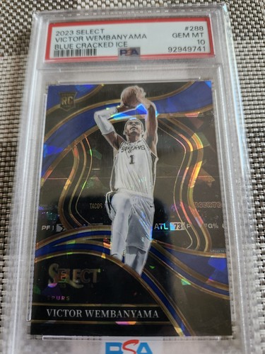 2023 Select VICTOR WEMBANYAMA Courtside   Blue Cracked Ice Psa 10!