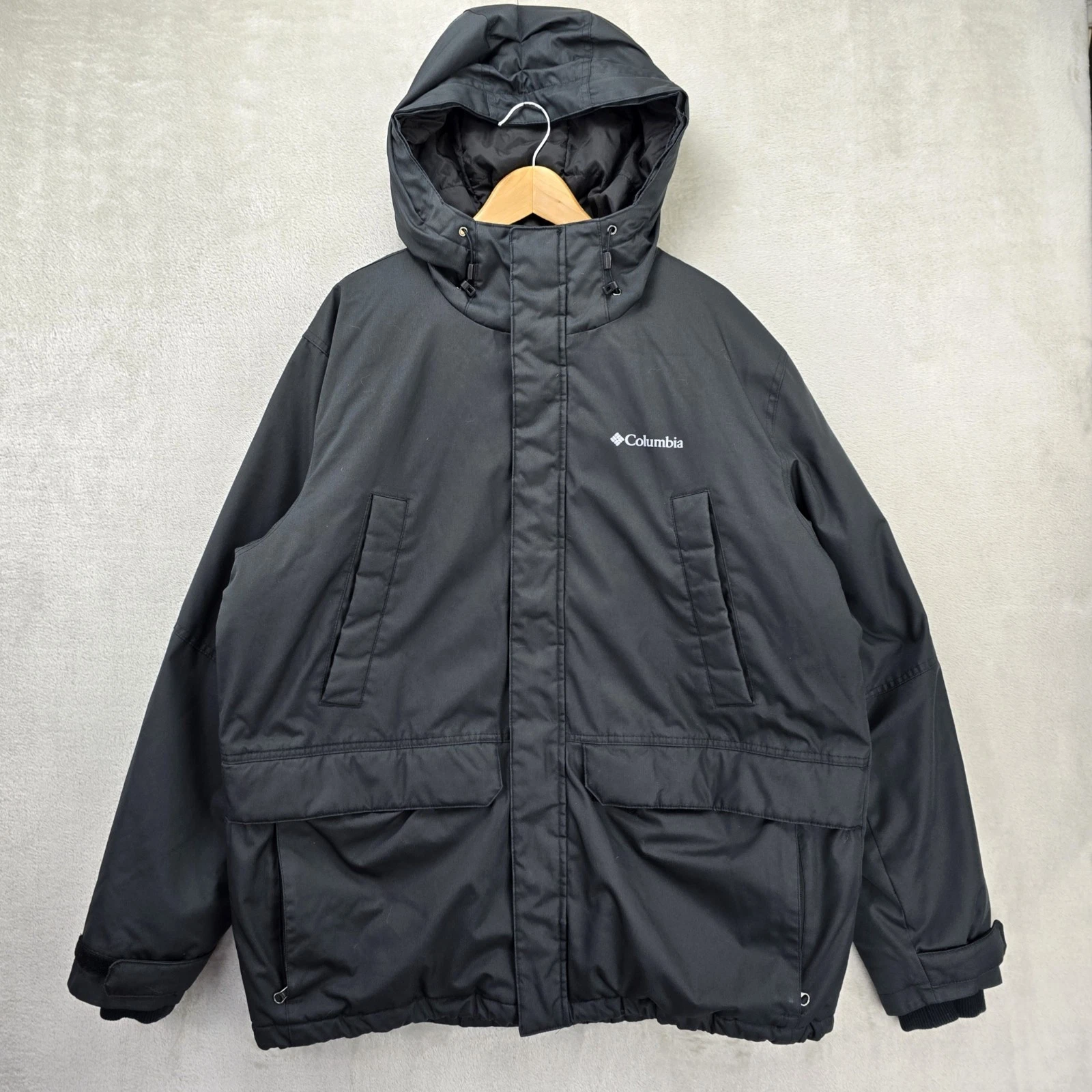 Columbia Penns Creek II Parka Coat Mens XL Black Omni-Heat (No Faux Fur Trim)