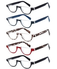 EYEURL Half Frame Reading Glasses For Women-5 Pack Blue Light Glasses 3.5