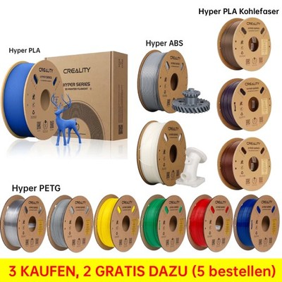 Creality 3D-Drucker Filament Hyper PLA/Kohlefaser/PETG/ABS 1,75mm For 3D Printer
