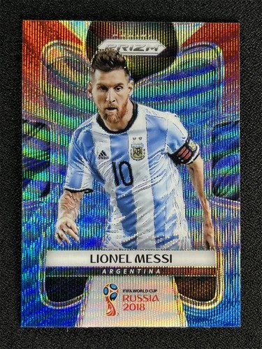 2018 Panini Prizm World Cup Lionel Messi #1 Red Blue Wave Prizm Argentina