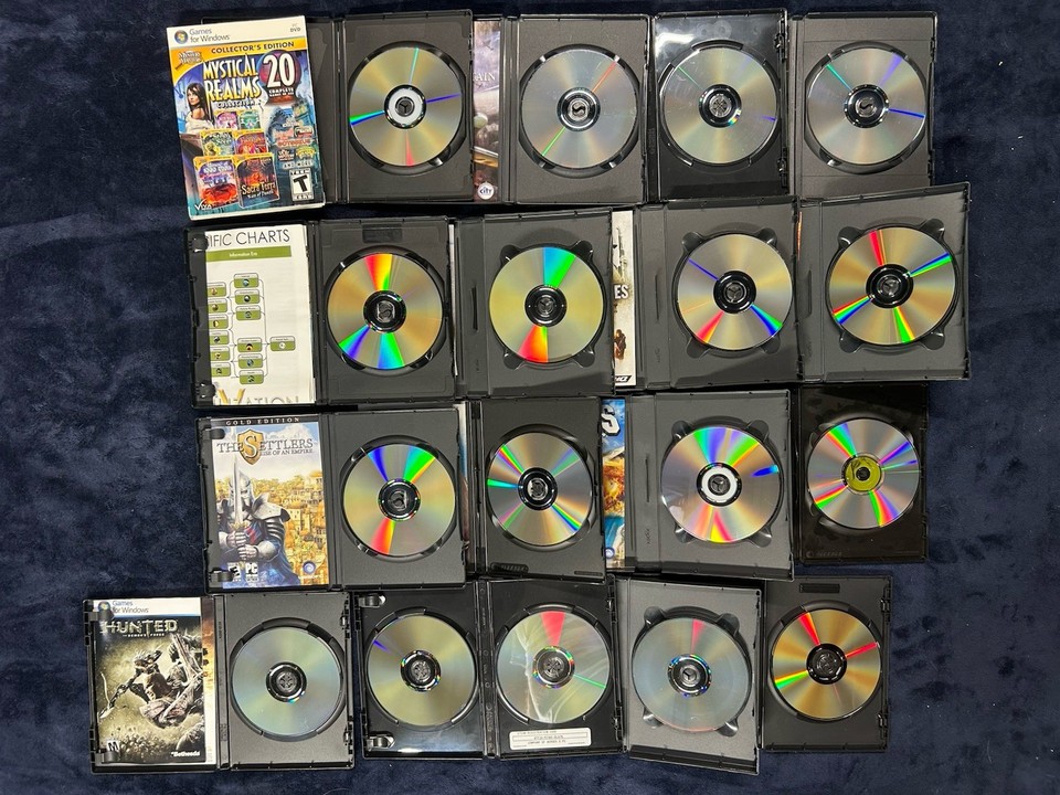Rom Pcs Lot Of 17 Various Vintage PC CD ROM Computer Video Games Good Shape ...