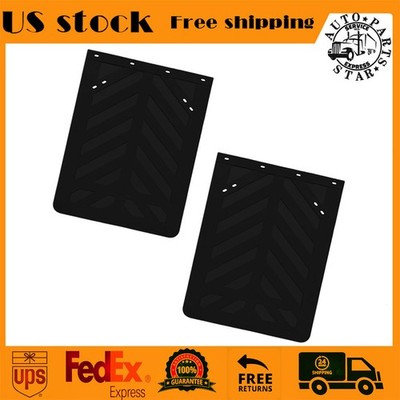 Mud Flaps Ribbed Anti Spray 24'' x 36'' Poly Rubber Stiff 10MM Thick Pair