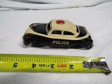 VINTAGE TIN LITHO TOY CAR POLICE FRICTION DRIVE MADE IN JAPAN