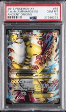 2015 POKEMON XY ANCIENT ORIGINS #88 FULL ART/M AMPHAROS EX PSA 10