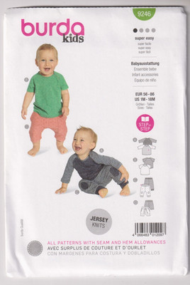 9246 BURDA - TOP & PANTS - UNISEX Kids Sz 1m to 18m