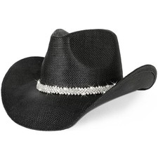 Cowboy Hat,Cowgirl Hat,Western Cowboy Hats for One Size Black-b