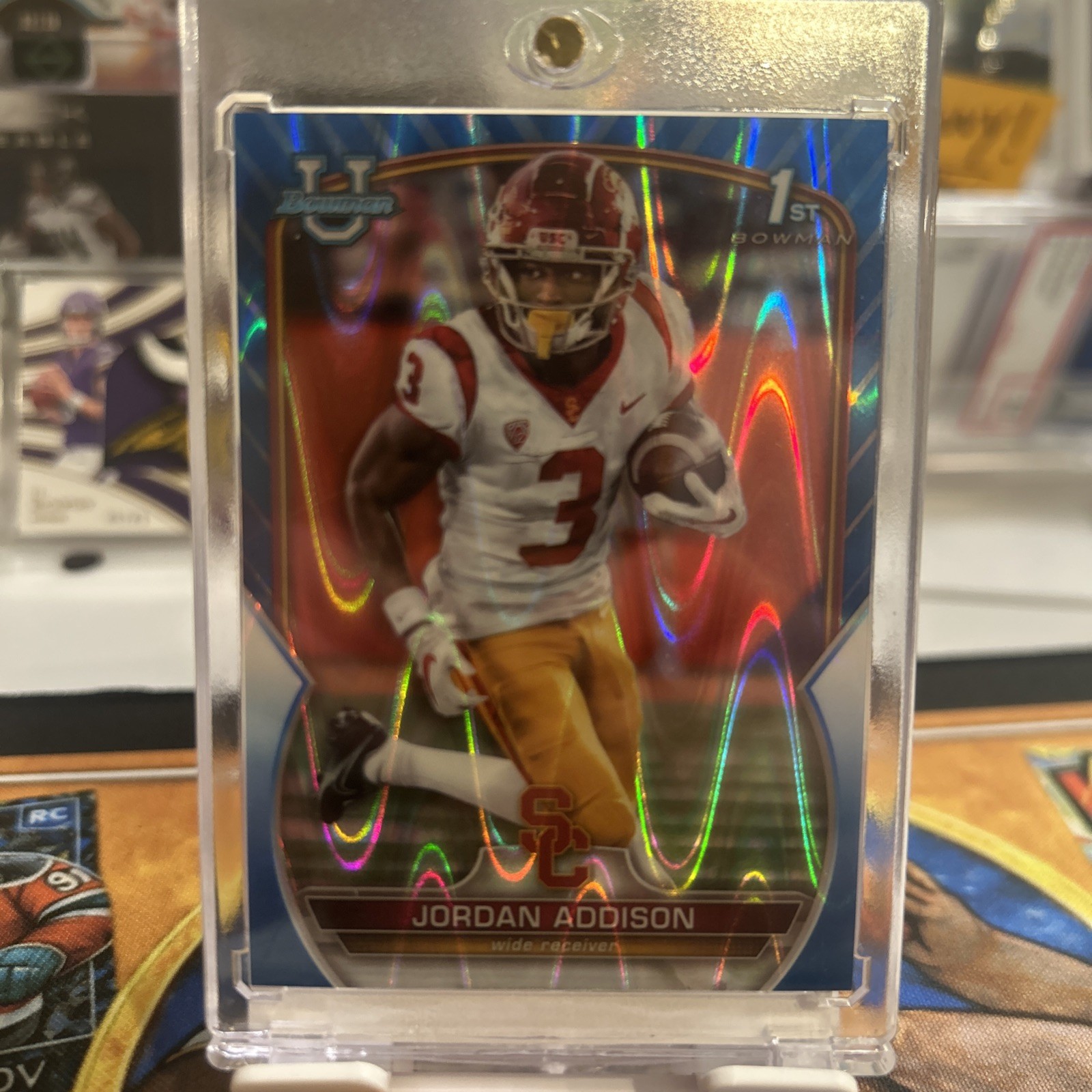 2022 Bowman University Chrome - Jordan Addison #36 Blue Refractor /199 (RC)