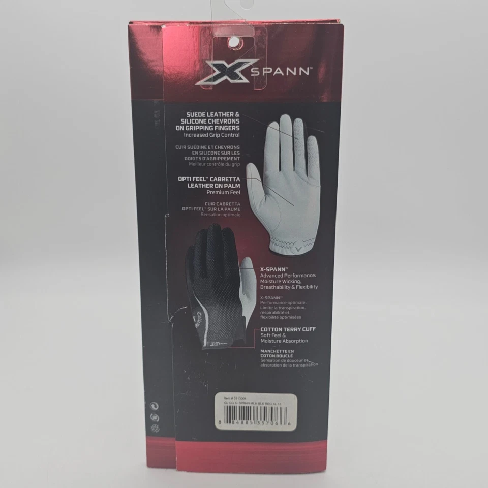 Callaway X-Spann Men's XL Leather Golf Glove Left Handed Breathable Regular - Image 3 of 3