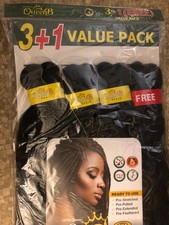 Queen B Anti-Bacterial Pre-Stretched Synthetic Braid Hair Extension 50in 4pk