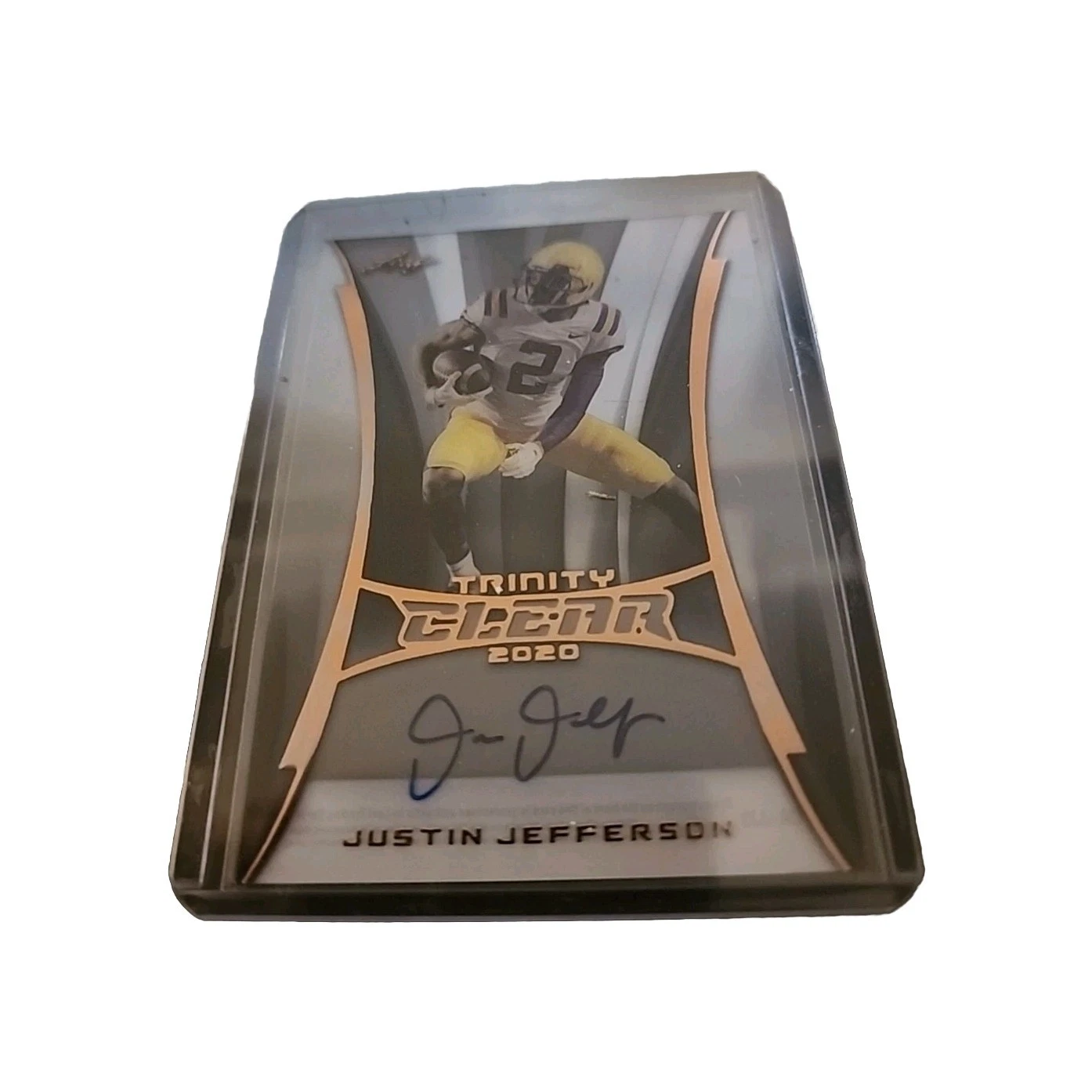 Justin Jefferson Leaf Trinity Clear Autographs #CAJJ3 Base