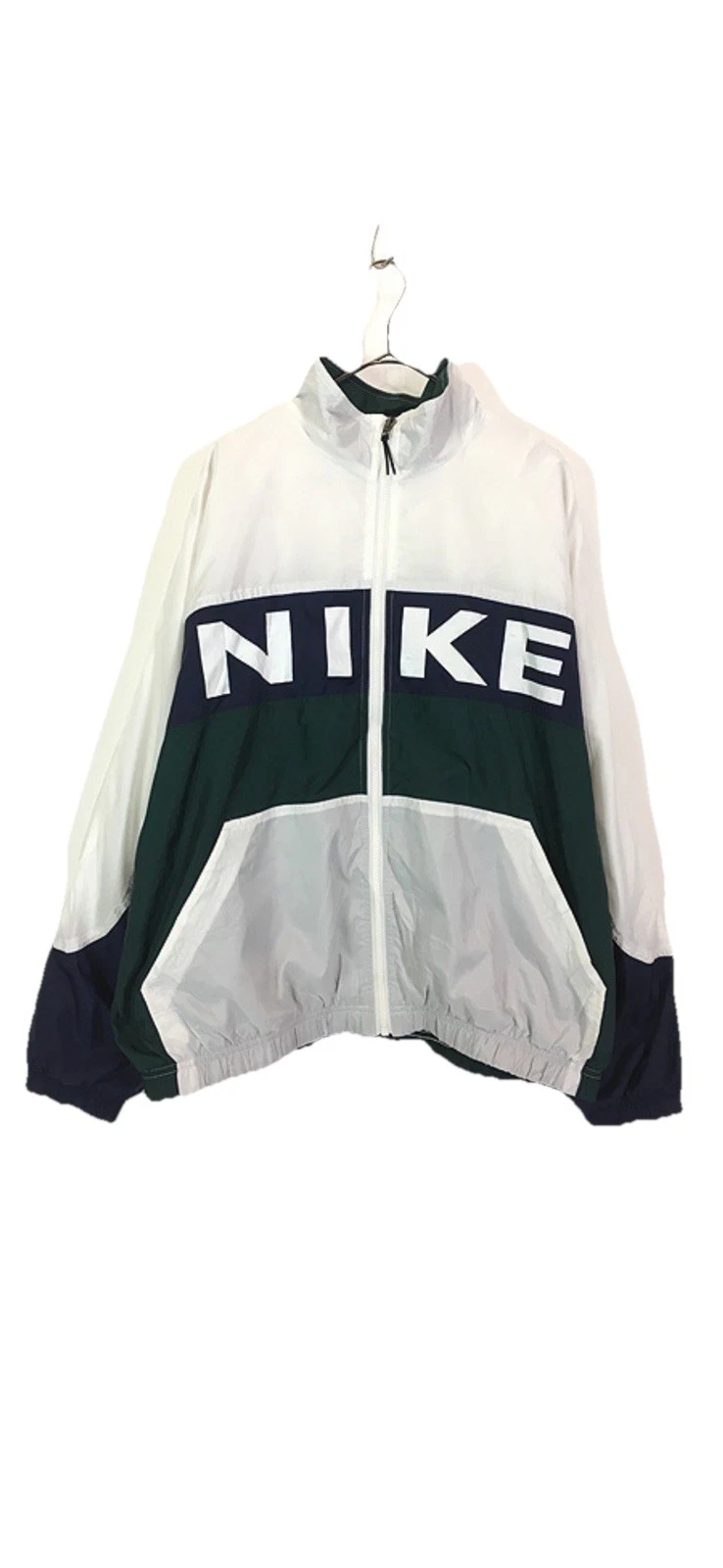 Vintage 90s Nike Track Jacket Big Block Letter Windbreaker Lightweight Large