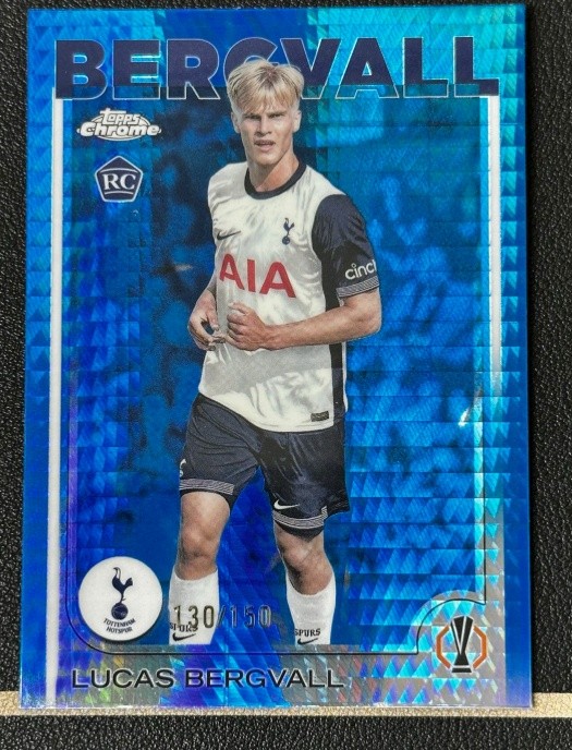 Lucas Bergvall 2024-25 Topps Chrome UCC Blue Prism Refractor 130/150 RC #112