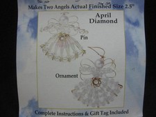 Darice Safety Pin Ornament or Pin Kit - April Birthstone - Makes 2 - 2.5"