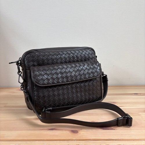 Bottega Veneta Intrecciato Camera Shoulder Bag Brown Leather Japan 067510