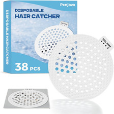 38 PCS Disposable Shower Drain Hair Catcher, Mesh Drain Covers Stickers, Peel